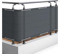 Sol Royal Brise Vue Balcon 90x600 cm Anthracite avec Œillets, Cordons, Résiste à l'eau Intempéries 160 g/m² PES SolVision PB2