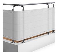Sol Royal Brise Vue Balcon extérieur HDPE Protection Opaque pour terrasse | 90x600cm blanc terrasse cache résistant à l'eau & aux intempéries garde-corps rambarde pare jardin occultation SolVision HB2