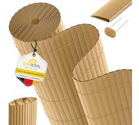Sol Royal Canisse PVC avec Triple Renfort Brise-Vue Balcon Clips anti-UV | 100x300cm Bambou Cache Vue Cloture Jardin Exterieur Résistant Intempéries Anti-UV Profilé Finition Inclus natte paravent P12