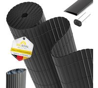 Sol Royal canisse PVC brise-vue balcon cache vue clôture jardin extérieur | 80x500cm anthracite triple renfort clips profilé de finition inclus résistant intempéries anti-UV Cloture Exterieur brise P12