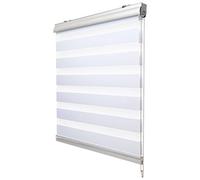 Sol Royal Double Store Enrouleur à Cassette Jour Nuit occultant Clips | 140x220cm blanc avec Klemmfix Percage duo premium fenêtre SolDecor DK9