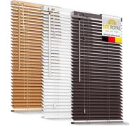 Sol Royal FSC Store vénitien en bois SolDecor JH3 - Marron foncé 50x130cm - Lamelles écologiques - Pour Fenêtres et Portes