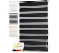 Sol Royal SolDecor DL2 Store Enrouleur Jour Nuit - Avec ou sans perçage - 60x220cm Noir - mécanisme à chaînette