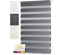 Sol Royal SolDecor DL2 Store Enrouleur Jour Nuit - Avec ou sans perçage - 80x220cm Gris clair - mécanisme à chaînette