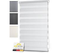 Sol Royal SolDecor DL2 Store Enrouleur Jour Nuit - Avec ou sans perçage - 90x150cm Blanc - mécanisme à chaînette