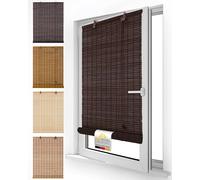Sol Royal Store Bambou sans Percage 80x160 cm - Rideau Store en Bois Intérieur Bambou - Protection Solaire et Occultation avec Fixations Klemmfix - Bois Marron - BR7