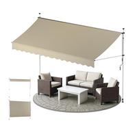Sol Royal Store banne Manuel sans perçage avec manivelle Pare-Soleil auvent | 3m beige de terrasse balcon enrouleur extérieur UV résistant stores pour patio Percage rétractable protection solaire BM3