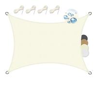 Sol Royal Voile d'Ombrage Rectangulaire 2x3m Imperméable PES SolVision PS9 - Toile Protection Solaire et UV pour Pergola avec Fixation - Brise Vue Creme pour Patio, Terrasse, Balcon & Jardin