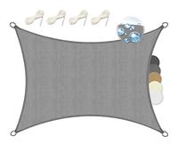 Sol Royal Voile d'Ombrage Rectangulaire 3x4m Imperméable PES SolVision PS9 - Toile Protection Solaire et UV pour Pergola avec Fixation - Brise Vue Gris pour Patio, Terrasse, Balcon & Jardin