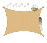 Sol Royal Voile d'ombrage rectangulaire HDPE Respirant Protection Solaire | 400x500cm 4x5m sable toile UV balcon piscine jardin terrasse patio perméable l'eau soleil Shade Sails HS9