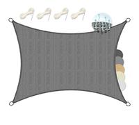 Sol Royal Voile d'ombrage rectangulaire HDPE Respirant Protection UV Balcon | 2x2m 200x200cm anthracite toile tissue solaire piscine jardin terrasse patio SolVision perméable eau soleil Shade Sails HS9