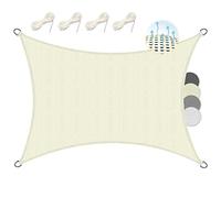 Sol Royal Voile d'ombrage rectangulaire HDPE SolVision Respirant UV Piscine | 400x300cm 4x3m beige toile tissue balcon jardin terrasse patio Protection Solaire perméable l'eau tissu Shade Sails HS9
