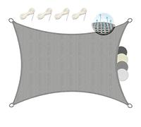 Sol Royal Voile d'ombrage rectangulaire HDPE SolVision Respirant UV Piscine | 400x300cm 4x3m gris toile tissue balcon jardin terrasse patio Protection Solaire perméable l'eau tissu soleil Shade Sails HS9