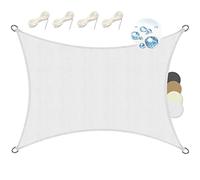 Sol Royal Voile d'ombrage rectangulaire imperméable PES Protection Solaire | 2x3m blanc toile brise vue avec fixation pour pergola patio terrasse balcon jardin SolVision soleil PS9