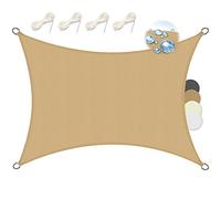 Sol Royal Voile d'ombrage rectangulaire imperméable PES SolVision Toile | 3x4m sable protection solaire UV pour pergola avec fixation brise vue patio terrasse balcon jardin soleil PS9
