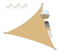 Sol Royal Voile d'ombrage Triangulaire HDPE Respirant UV Protection Solaire | 3x3x3m 300x300x300cm sable tissu balcon piscine jardin terrasse patio SolVision Toile Tissue perméable eau triangle HS9