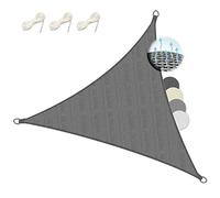 Sol Royal voile d'ombrage triangulaire HDPE tissus respirant protection UV | 3,6x3,6x3,6m 360x360x360cm anthracite toile terrasse ombrage triangle SolVision HS9