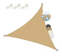 Sol Royal Voile d'ombrage Triangulaire imperméable PES Protection UV Toile | 3x3x3m sable solaire brise vue pour pergola patio terrasse balcon & jardin SolVision Fixation piscine triangle PS9
