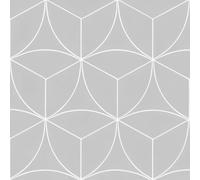 Sol Vinyle Textile économique - Rosace géométrique - Gris - Rouleau de 3.00m x 4m