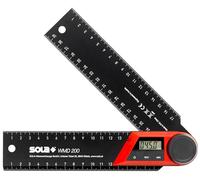 SOLA WMD 200 - Rapporteur numérique - Longueur 200 mm - Équerre avec affichage LCD pour des mesures d'angle précises - Équerre de menuisier numérique - Rapporteur d'angle avec règle pour le travail du