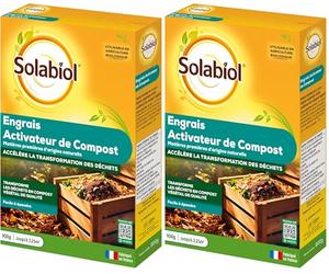 Solabiol Engrais Activateur De Compost - Prêt A l'emploi - 900g - Facile A Epandre - Accélère La Transormation des Déchêts Verts - Utilisable en Agriculture Biologique SOACTI900 (Lot de 2)