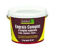 SOLABIOL Engrais Jardin Complet - Seau 5Kg - Mini-Granulés - Utilisable en Agriculture Biologique - Epandage Facile & Sans Poussière - Double Action Starter & Nutrition Longue Durée SOCOMP5