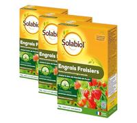 SOLABIOL Engrais Fraisiers & Petits Fruits - 3x750g - Jusqu'à 15m² - Stimulateur De Croissance - Nutrition Longue Durée - Jusqu'à 50% De Fraises En Plus - Utilisable En Agriculture Biologique