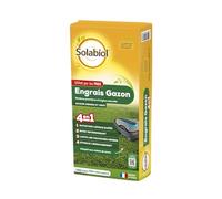 SOLABIOL Engrais Gazon 4 En 1 - Sac 10 Kg - Jusqu'à 250m² - Nutrition Longue Durée - Effet Reverdissant - Limite Les Mauvaises Herbes - Stimule L'Enracinement SOGAZYPRO10