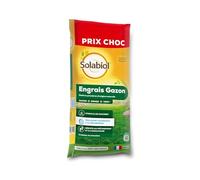 SOLABIOL Engrais Gazon Longue Durée - Sac 10 Kg - Jusqu'à 330m² - Améliore la tolérance à la sécheresse - Résiste au piétinement - Gazon Plus Dense & Plus Vert SOGAZY10BP