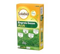 SOLABIOL Engrais Gazon Plus - 15 kg - Granulés - Jusqu'à 375m² - Nutrition Longue Durée - Gazon Dense & Vert - Action Rapide - Utilisable En Agriculture Biologique SOGAZPLUS15