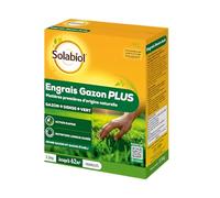 SOLABIOL Engrais Gazon Plus - 2,5 kg - Granulés - Jusqu'à 62m² - Nutrition Longue Durée - Gazon Dense & Vert - Action Rapide - Utilisable En Agriculture Biologique SOGAZPLUS25