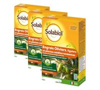 SOLABIOL Engrais Oliviers Figuiers & Plantes Méditerranéennes - 3x750g - Jusqu'à 15 Arbres - Nutrition Longue Durée - Arbres Vigoureux & Plus Verts - Utilisable En Agriculture Biologique