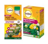 SOLABIOL Engrais Rosiers + Traitement Oriange 3 en 1-200ml | Favorise la Floraison - Nutrition Longue Durée - Protection Insectes, Acariens, Maladies - SOROSYTORN200