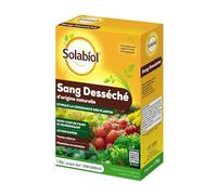 Solabiol Engrais Sang Déséché - Effet Reverdissant - Jusqu'à 30m² - 1,5kg | Action Coup de Fouet - 100% Sang Déséché - Stimule Croissance - Utilisable en Agriculture Biologique - SOSAN15G10N