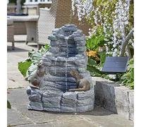 Fontaine - SMART GARDEN - Loutres Taquines - Solaire et Batterie - Résine - 55 cm