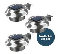 Solaire gouttière Leuchten | en acier inoxydable - Lot de 3 | Éclairage extérieur | sans fil | Éclairage