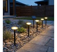 Guirlande lumineuse solaire pour jardin, éclairage extérieur, guirlande décorative, noire, à piles, H 17,5 cm