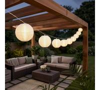 Lanternes solaires d'extérieur avec piquet de terre, décoration de jardin solaire, batterie, 10x LED, LxP 300x7,5 cm