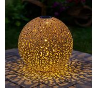 Solaire LED Boule Prise Lampe Rust Décor Tissage Extérieur Jardin Pointe Lampe