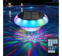 Solaire Lumière Piscine Flottante,Lampe avec Dynamiques RGB,Télécommande