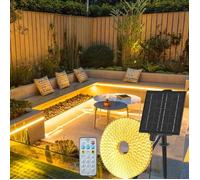 Solaire Ruban Led Exterieur,15M Flexible Bande Led Exterieure Autocollante Avec Télécommande,Dimmable,8 Mode,960 Led,Ip68 Ét[EA22]