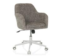 hjh Living – Siège de bureau SOLAO HOME – Chaise pivotante rembourrée, tissu bouclette gris, réglable en hauteur