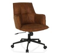 hjh Living Chaise de bureau SOLAO LIFE pivotante rembourrée réglable en hauteur Marron