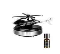 Solar Aircraft Aromatherapy, Rotating Helicopter Aroma Diffuser, Essential Oil Diffuser, Aircraft Shaped Decoration, Long Lasting Fragrance Perfume Interior Decoration, for Home Car (Silver B)