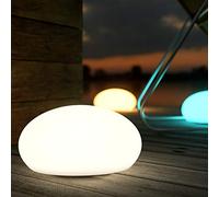 Solar Centre Shapelights Lampe d'ambiance à Changement de Couleur Rechargeable par USB pour intérieur/extérieur (Orange, Vert, Rouge, Rose, Violet, Petit Galet de 25,4 cm)
