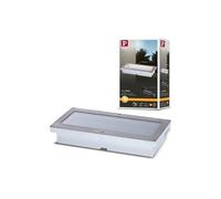 Paulmann 94239 Aron Lampe murale à encastrer au sol carré avec 1 x 1,5 W en acier inoxydable, plastique 3000 K blanc chaud, 1,5 W