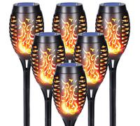 Solar-Fackel avec 12 LED et effet flamme, étanche, idéale pour le jardin