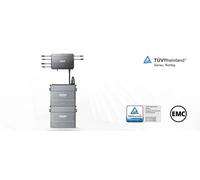 Solar Flow Hub 2000 - Onduleur pour microcentrale de balcon - Batterie de stockage 7680 Wh - Capacité extensible - Compatible avec Shelly Pro 3EM