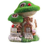Solar Light Fairy House - Resin 13.5x11.3x16.5cm 11.5x11x16.3cm | LED Fairy Garden House Sculpture Decorative Outdoor Solar Light Cottage Ornament | For Patio Yard Lawn Courtyard Porch