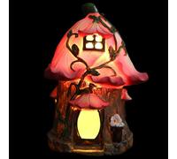 Solar Light Fairy House - Resin 13.5x11.3x16.5cm 11.5x11x16.3cm | LED Fairy Garden House Sculpture Decorative Outdoor Solar Light Cottage Ornament | For Patio Yard Lawn Courtyard Porch